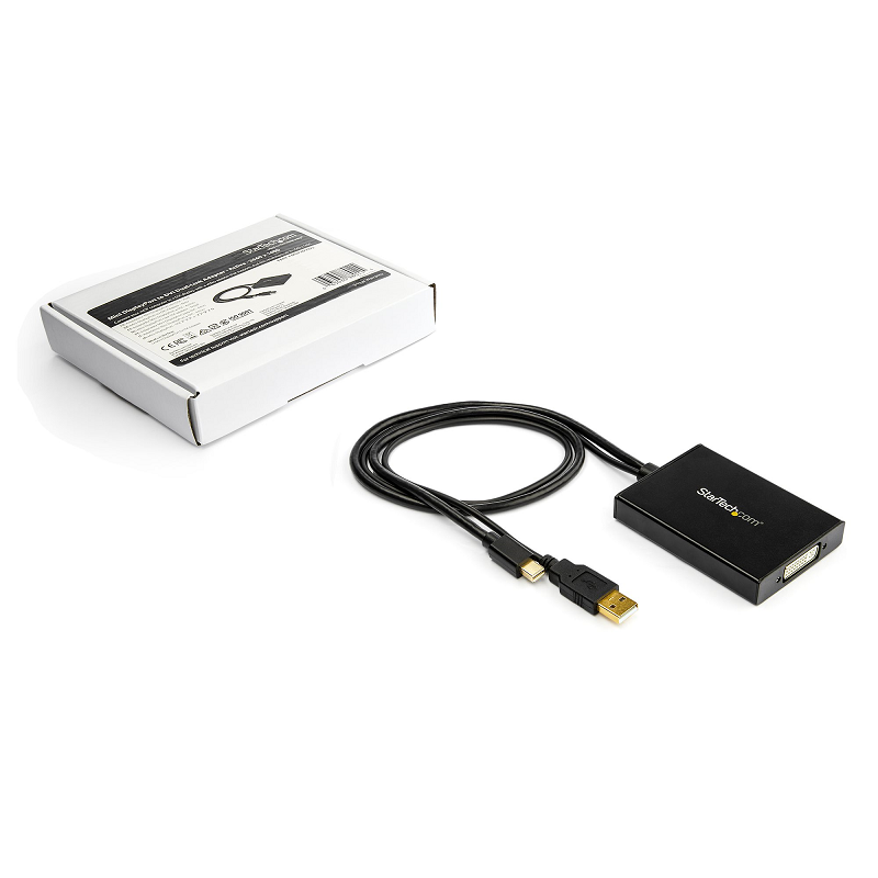 StarTech MDP2DVID2 Mini DisplayPort to Dual-Link DVI Adapter - USB Powered - Black